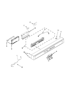 Control Panel And Latch Parts Diagram and Parts List for WDF760SADM2  Whirlpool Dishwasher