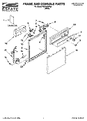 FRAME AND CONSOLE PARTS Diagram and Parts List for TUD4700MQ2  Estate Dishwasher