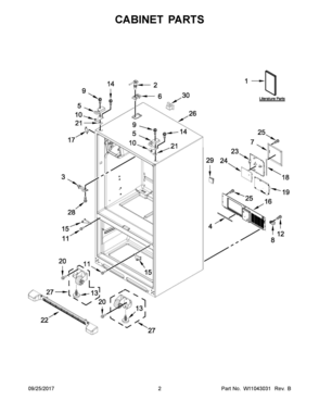 Part Location Diagram of W11112986 Whirlpool ENERGY GUIDE
