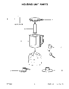 Housing Unit Parts Diagram and Parts List for 5KFCB519AAC0  KitchenAid Food Processor