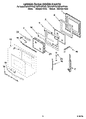 UPPER OVEN DOOR PARTS Diagram and Parts List for RBD305PRQ00  Whirlpool Wall Oven