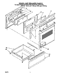 DOOR AND DRAWER Diagram and Parts List for RF376PXYW3  Whirlpool Range
