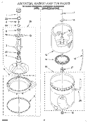 AGITATOR, BASKET AND TUB Diagram and Parts List for 8LSC8245AW1  Whirlpool Washer