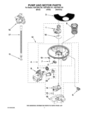 PUMP AND MOTOR PARTS Diagram and Parts List for WDF780SLYB1  Whirlpool Dishwasher