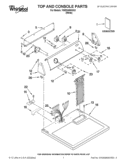TOP AND CONSOLE PARTS Diagram and Parts List for YWED4800XQ1  Whirlpool Dryer