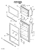 DOOR PARTS Diagram and Parts List for RT18WWXSQ01  Roper Refrigerator