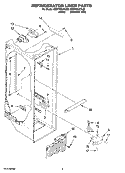 REFRIGERATOR LINER PARTS Diagram and Parts List for GD5YHAXTL02  Whirlpool Refrigerator