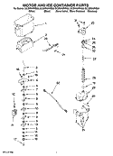 MOTOR AND ICE CONTAINER PARTS Diagram and Parts List for GC3NHAXVA00  Whirlpool Refrigerator