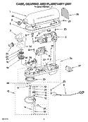 CASE, GEARING AND PLANETARY UNIT Diagram and Parts List for KM25G0XWH5  KitchenAid Mixer