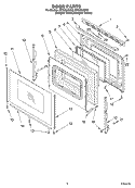 DOOR, OPTIONAL Diagram and Parts List for SF369LEKQ0  Whirlpool Range