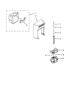 Motor And Ice Container Parts Diagram and Parts List for WRS571CIDM00  Whirlpool Refrigerator