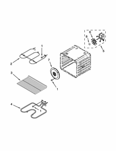 Internal Oven Parts Diagram and Parts List for IBS350PYB01  Whirlpool Wall Oven