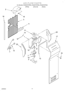 Air Flow Diagram and Parts List for OEMED25RFXFW03  Whirlpool Refrigerator