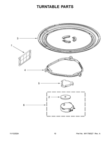 06 - Turntable Parts Diagram and Parts List for WMH31017HB10  Whirlpool Microwave