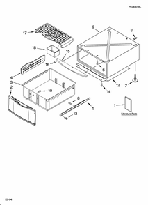 Cabinet Parts Diagram and Parts List for 11055847400  Kenmore Laundry Accessories