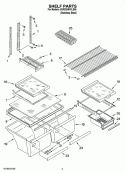 SHELF PARTS Diagram and Parts List for 5GR2SHKXLS05  Whirlpool Refrigerator