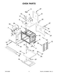 Oven Parts Diagram and Parts List for WOS72EC7HS02  Whirlpool Wall Oven