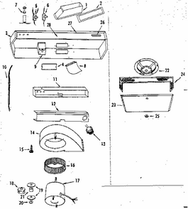 Range Hood Diagram and Parts List for 85094002  Kenmore Range Hood
