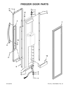 Freezer Door Parts Diagram and Parts List for KSSC36QTS10  KitchenAid Refrigerator