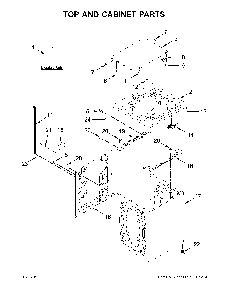 Top and cabinet parts Diagram and Parts List for 1105142512  Kenmore Washer