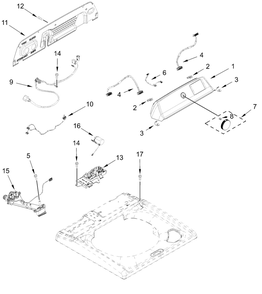 Console And Water Inlet Parts Diagram and Parts List for WTW4107SW0  Whirlpool Washer