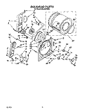 BULKHEAD Diagram and Parts List for RGL4422AW0  Roper Dryer