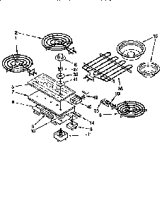 Control Panel And Element Diagram and Parts List for KECG260SHW7  KitchenAid Cooktop