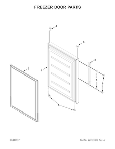 Freezer Door Parts Diagram and Parts List for URB551WNGZ0  Whirlpool Refrigerator