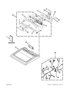 Top And Console Parts Diagram and Parts List for 110C66012011  Kenmore Dryer