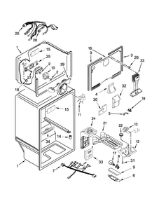 Liner Parts Diagram and Parts List for WRT359SFYF01  Whirlpool Refrigerator