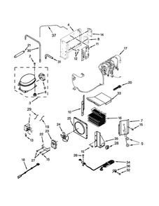 Upper Unit Parts Diagram and Parts List for KBSN508ESS00  KitchenAid Refrigerator