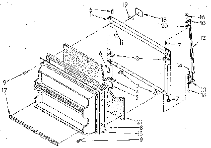 Freezer Door Diagram and Parts List for ET18GKXSF02  Whirlpool Refrigerator