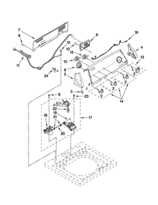 Console And Water Inlet Parts Diagram and Parts List for 11021102011  Kenmore Washer