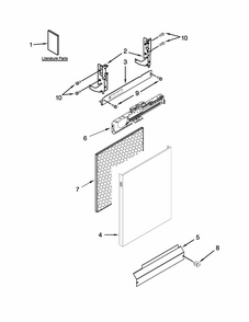 Door And Panel Parts Diagram and Parts List for 66513229N412  Kenmore Dishwasher