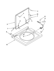 Washer Top And Lid Parts Diagram and Parts List for 11098752799  Kenmore Washer Dryer Combo