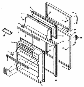 Part Location Diagram of 532294 Whirlpool Refrigerator door panel