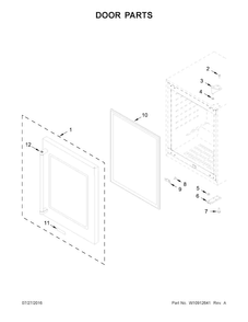 Door Parts Diagram and Parts List for KUBL304EBS00  KitchenAid Cooler
