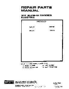 Cover Page Diagram and Parts List for 2492*1A  Roper Range