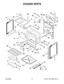 Chassis Parts Diagram and Parts List for YWFC315S0JW4  Whirlpool Range