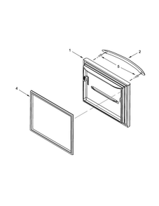 Freezer Door Parts Diagram and Parts List for KBWS19KCWH00  KitchenAid Refrigerator