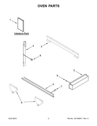 Oven Parts Diagram and Parts List for KMBP100EBS02  Whirlpool Microwave