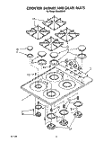 COOKTOP, BURNER AND GRATE Diagram and Parts List for SC8630EXB1  Whirlpool Cooktop