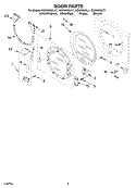 DOOR PARTS Diagram and Parts List for GGW9200LQ1  Whirlpool Dryer