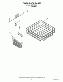 LOWER RACK PARTS Diagram and Parts List for IUD9750WS4  Whirlpool Dishwasher