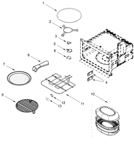 Internal Microwave Parts Diagram and Parts List for JOECC530RL00  Whirlpool Microwave Oven Combo