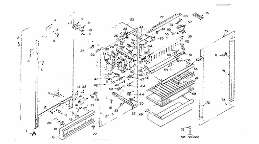 Refrigerator Cabinet Parts Diagram and Parts List for 106R10A  Kenmore Refrigerator