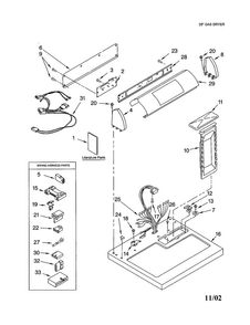 Top And Console Diagram and Parts List for 7MGGX9868JQ2  Whirlpool Dryer