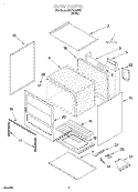 OVEN, LITERATURE Diagram and Parts List for FGP210EW2  Roper Range