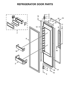 Refrigerator Door Parts Diagram and Parts List for KBSD606ESS01  KitchenAid Refrigerator