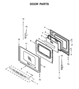 Door Parts Diagram and Parts List for WFG535S0JV1  Whirlpool Range